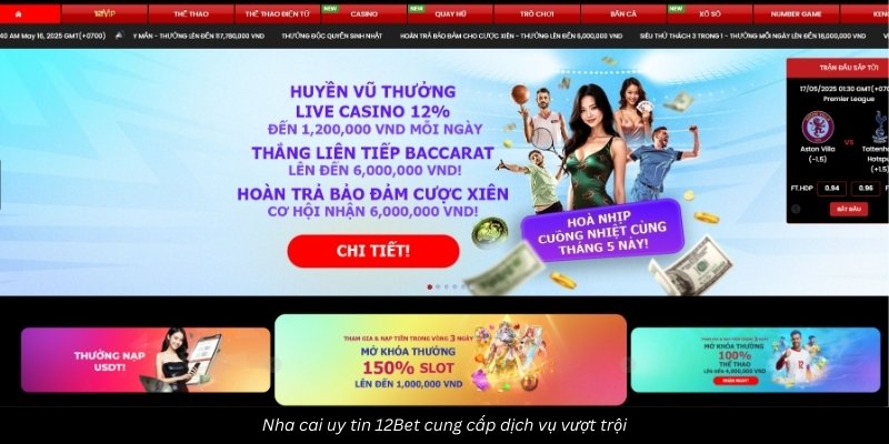Nha cai uy tin Top 3 nền tảng cá cược hàng đầu hiện nay 3 Nha cai uy tin 12Bet cung cấp dịch vụ vượt trội